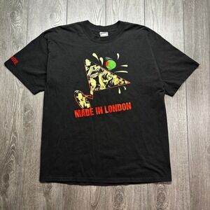 Vintage Beef Eater Gin Made in London T Shirt XL Black Beer 1990s